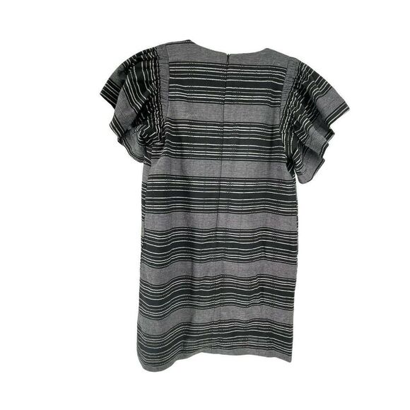 Moon River Dress Flutter Sleeve Black Striped Mini Casual Womens Size S Bohemian - Picture 3 of 7
